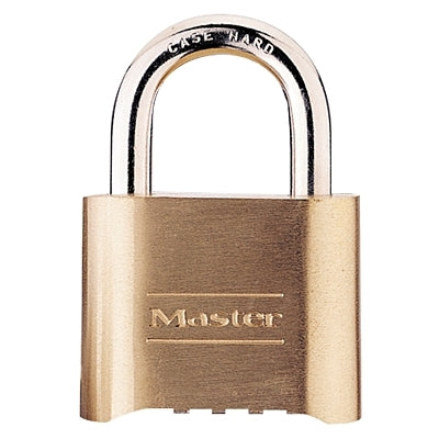 No. 175 Combination Brass Padlock, 5/16 in dia, 1 in L x 1 in W, Steel