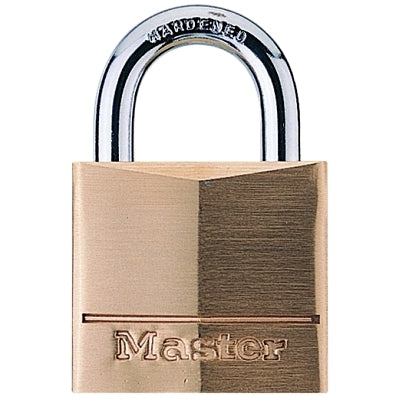 No. 130 Solid Brass Padlock, 3/16 in dia, 5/8 in L X 9/16 in W, Brass