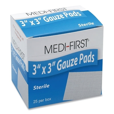Sterile Gauze Pad, 3 in W, 3 in L, Sterile Gauze