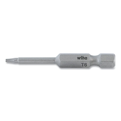 T6 Torx Bit, 1/4 in Dr, 2 in L, CRM Steel, Pack of 10