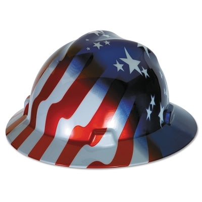 Freedom Series V-Gard Helmet, Fas-Trac III 4 Point Ratchet, Hat, American Stars and Stripes