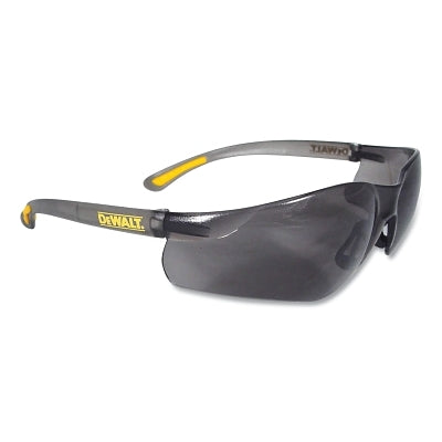 Contractor Pro Safety Glasses, Smoke Lens, Polycarbonate, Hard Coat, Black Frame