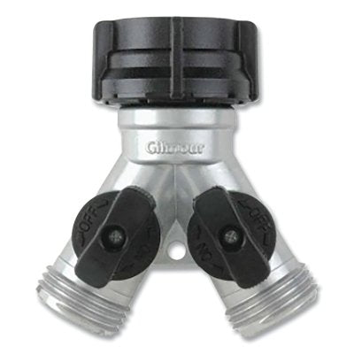 Y-Connector For Garden Hose, Chrome