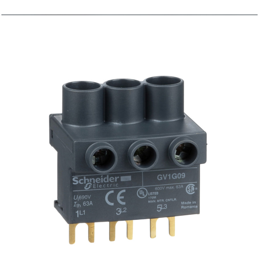 Schneider Electric Linergy Ft Terminal Block, For TeSys GV2, D, K   U, 3 Pole, 600V, 63A, Mounts Of The Top, IP20