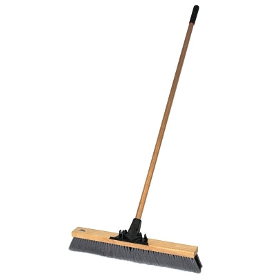 Pro-Flex Sweep, 24 in Hardwood Block, 3 in Trim L, Flagged GY Polystyrene Border/Stiff BK Polypropylene Center