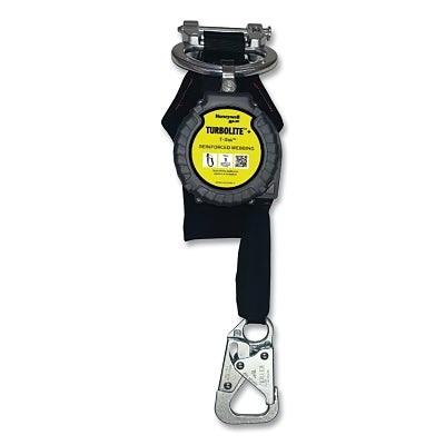 TurboLite+ T-BAK Personal Fall Limiter, 9 ft L, Twin Leg, Locking Snap Hook, 420 lb Load Cap, 3600 lb Breaking Strength