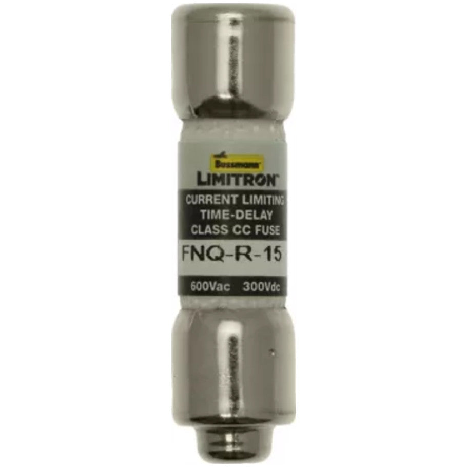 Limitron FNQ-R Series Class CC Time Delay Fuse, Rejection-Type, Current-Limiting, 15A, 600VAC/300VDC