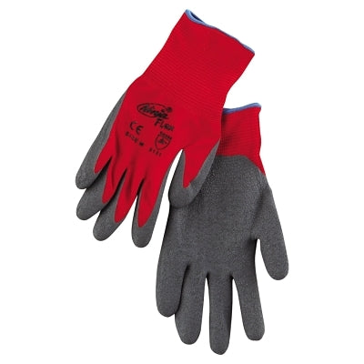 Ninja Flex N9680 15-ga Nylon Rubber-Latex Coated Gloves, Medium, Gray/Red