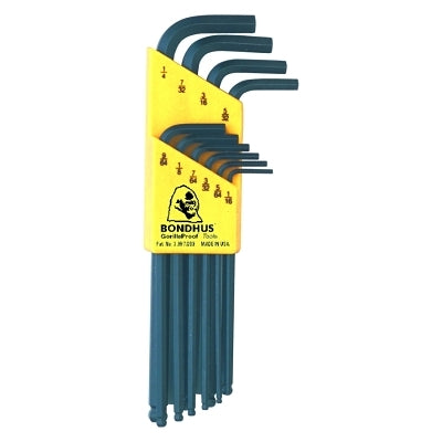 Ball End L-Wrench Set, ProGuard Finish, 1/16 in to 1/4 in, SAE, 10-Pc Set