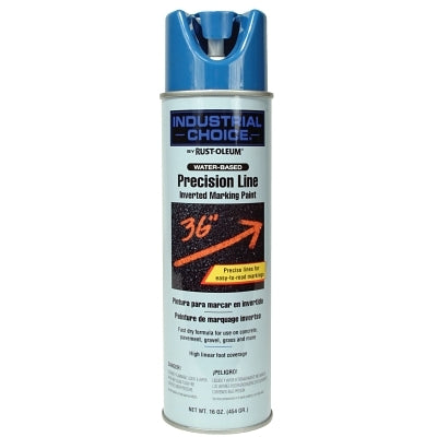 Industrial Choice M1600/M1800 System Precision-Line Inverted Marking Paint, 17 oz, APWA Caution Blue, M1800 Water-Based