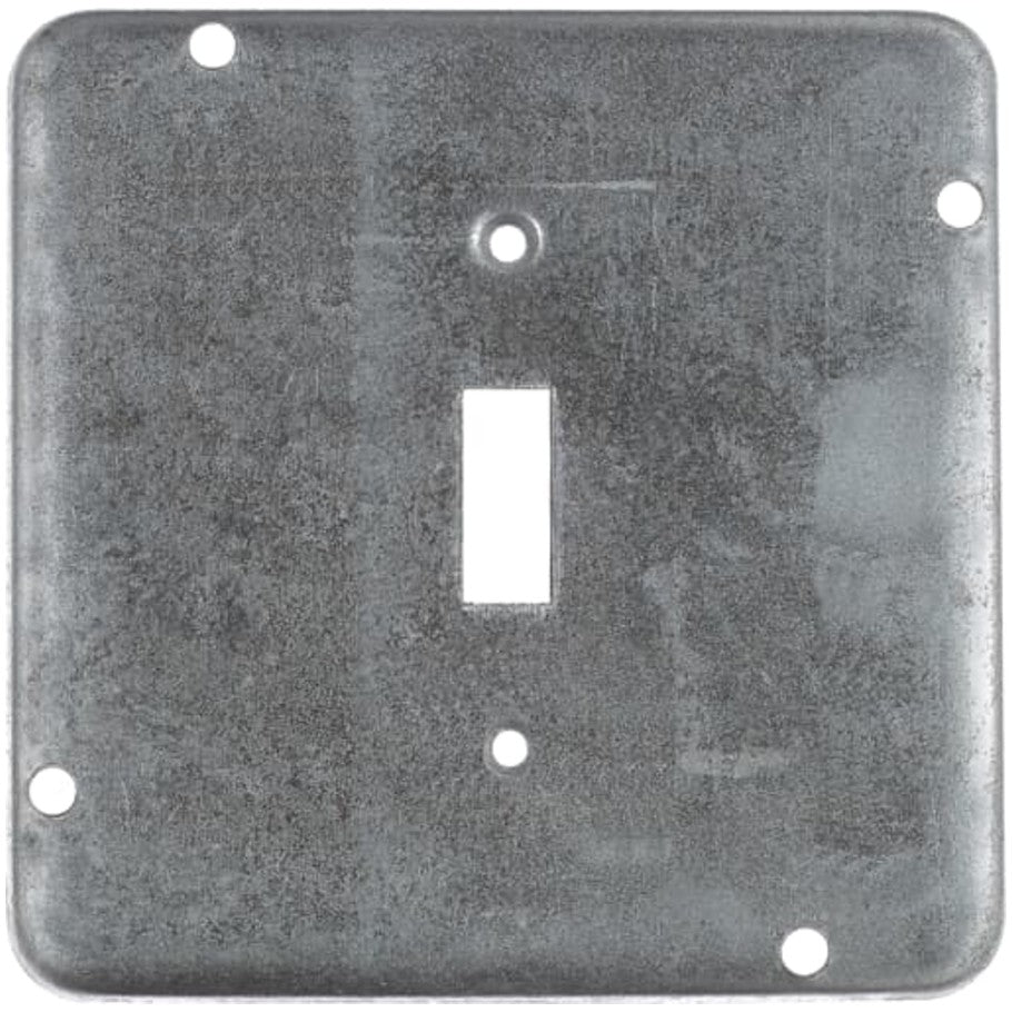 4-11/16 in. Square steel 1/2 in. raised surface cover for (1) toggle switch.