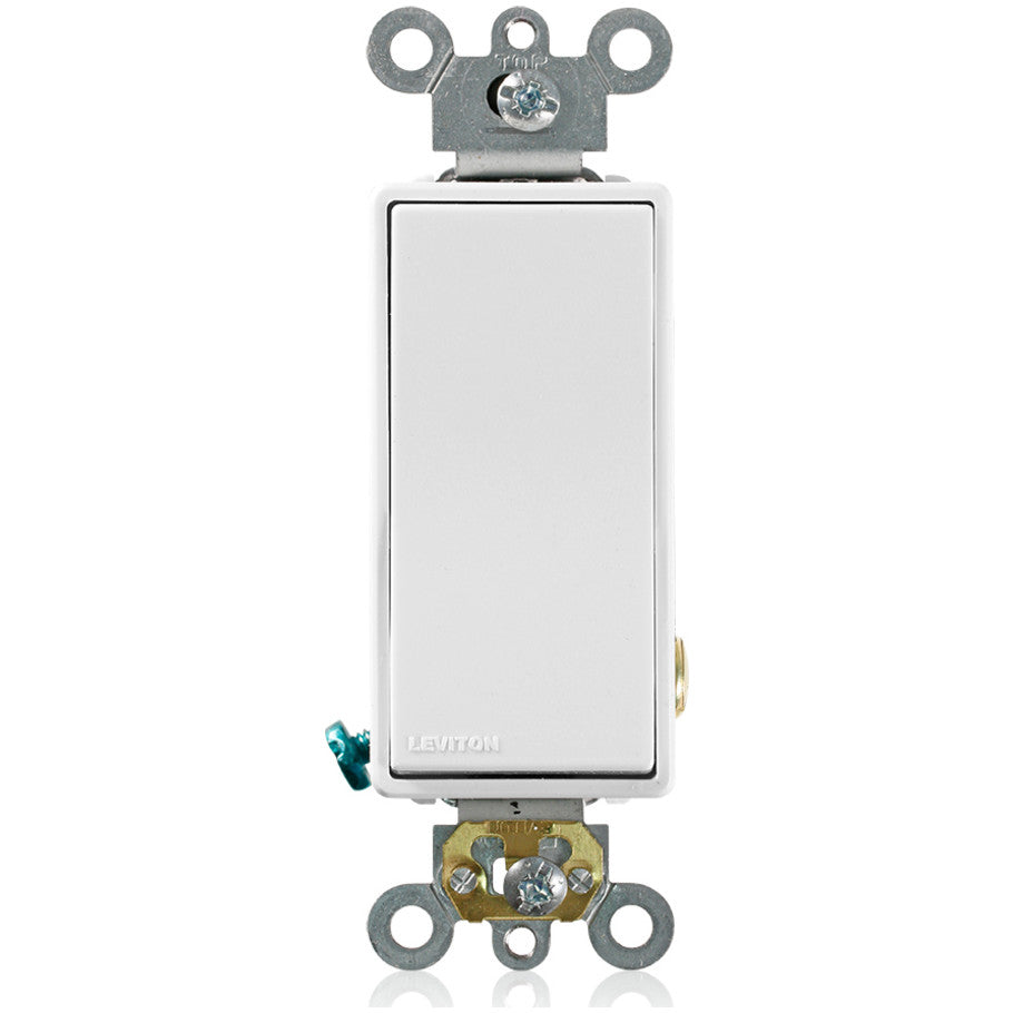 Decora Plus AC Quiet Rocker Switch, 1-Pole, 20A, 120/277V, Back and Side Wired, White
