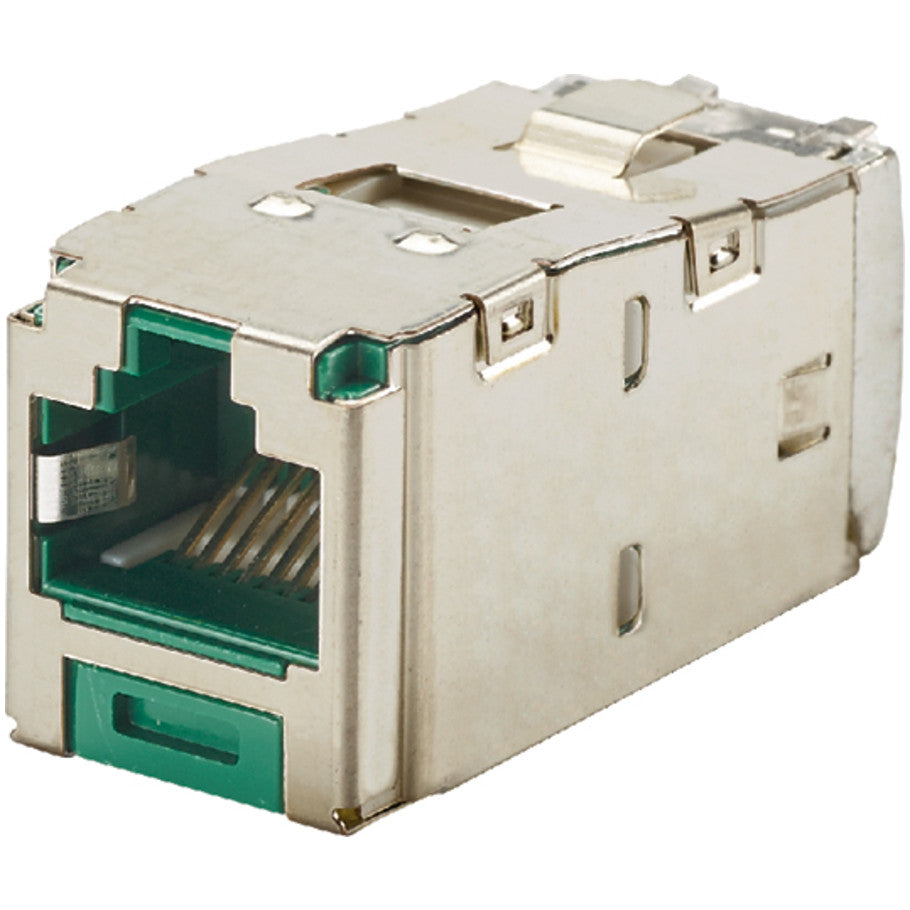 Cat 6 Shielded Jack, T568A/B, Green, Mini-Com