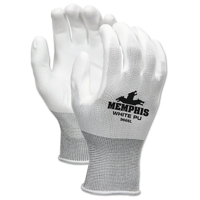 NXG PU Coated Work Gloves, 9665, Small, White/Gray