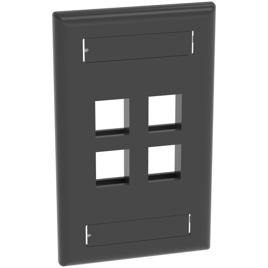 NetKey  4-Port Faceplate, Black