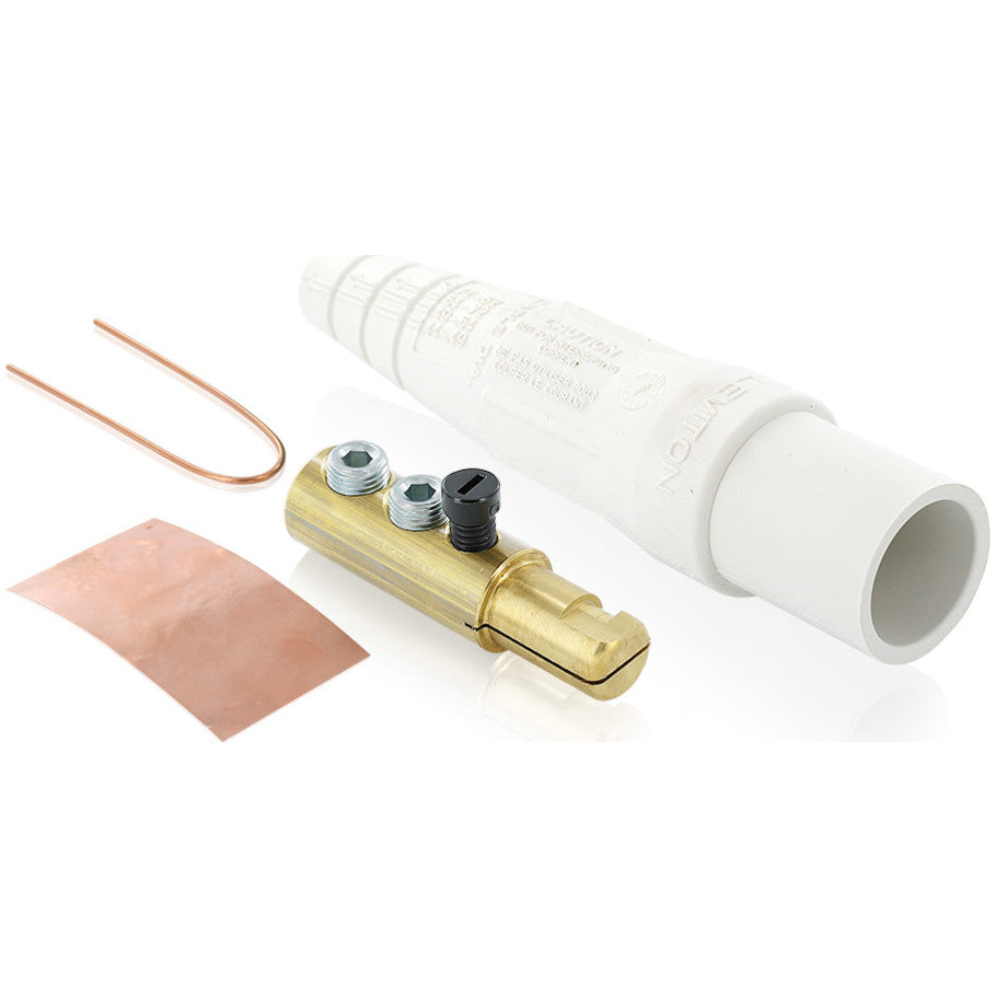Single Pole Cam-Type Connector, Male, 190 A, 600 V AC/DC, 6 to 2 AWG, White