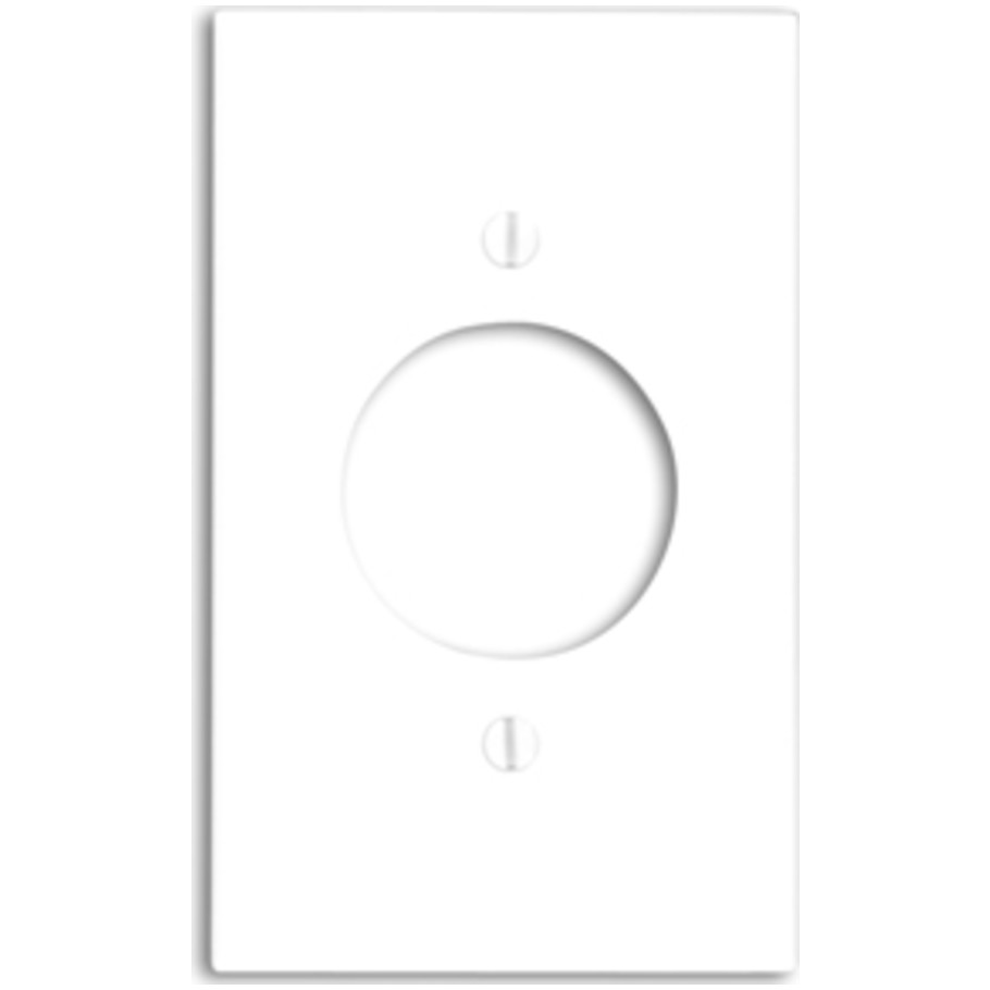 Nylon 1 Gang Device Mount Wall Plate For Single 1.60 Inch Dia. Device, White