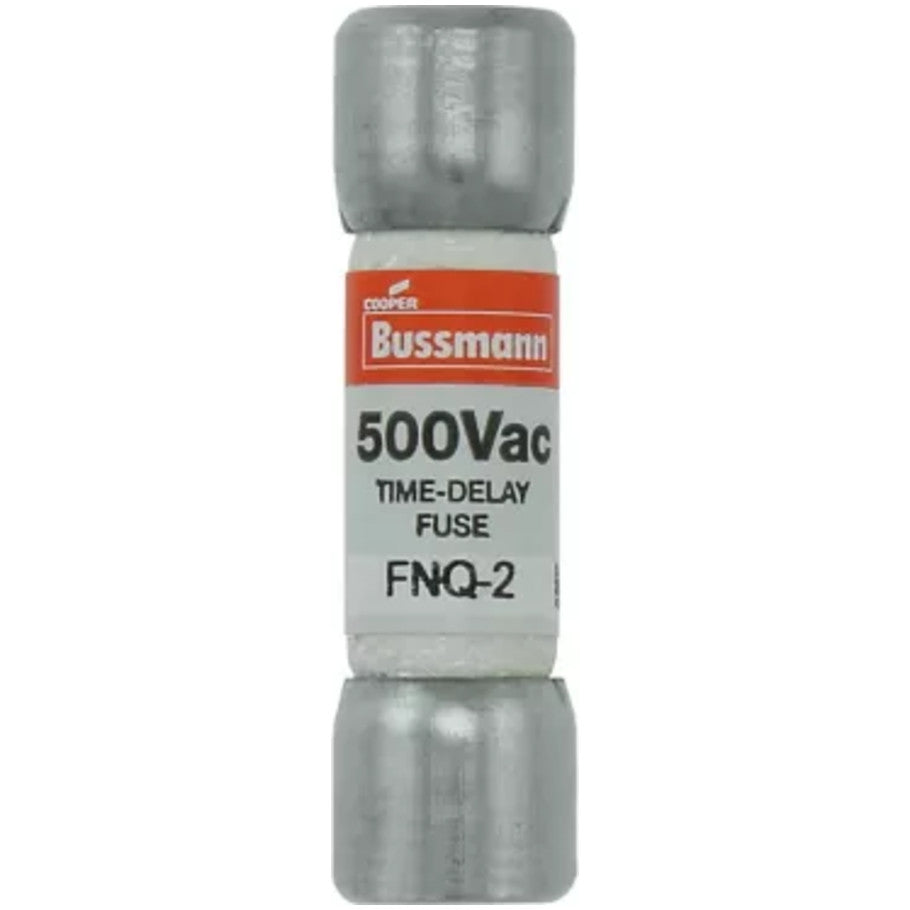 FNQ Series Time Delay Supplemental Fuse, Fiber Tube, 2A, 500V, 13/32 x 1-1/2 in., Color Code Orange