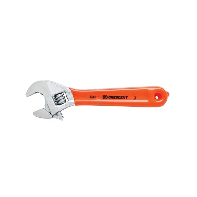 Cushion Grip Adjustable Wrenches, 4 in Long, 1/2" Opening, Chrome, Cushion Grip