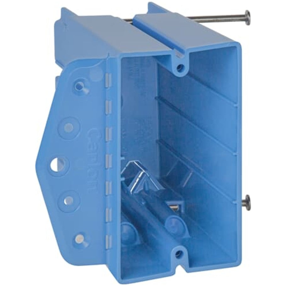 Carlon Outlet Box, 1-Gang, Non-Metallic, 24.5 cu. in., Blue
