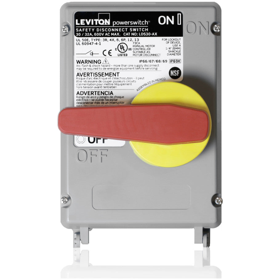 Disconnect Switch, Stainless Steel, Gray, 30A, 600V ac, 8.5 in. L