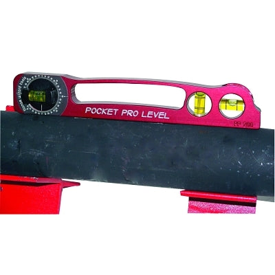 Pocket Pro Level, 10 in L, 3 Vials, Anodized Aluminum