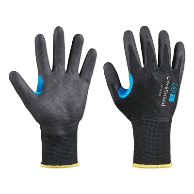 CoreShield A5/E Coated Cut Resistant Gloves, 9/Large, HPPE/SS, Nitrile Micro-Foam, 13 ga, Black