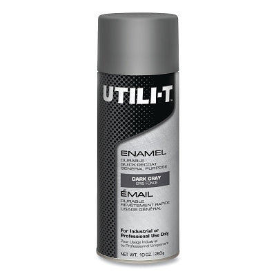 UTILI-T General Purpose Enamel Spray Paint, 10 oz, Dark Gray, Gloss, Aerosol Can