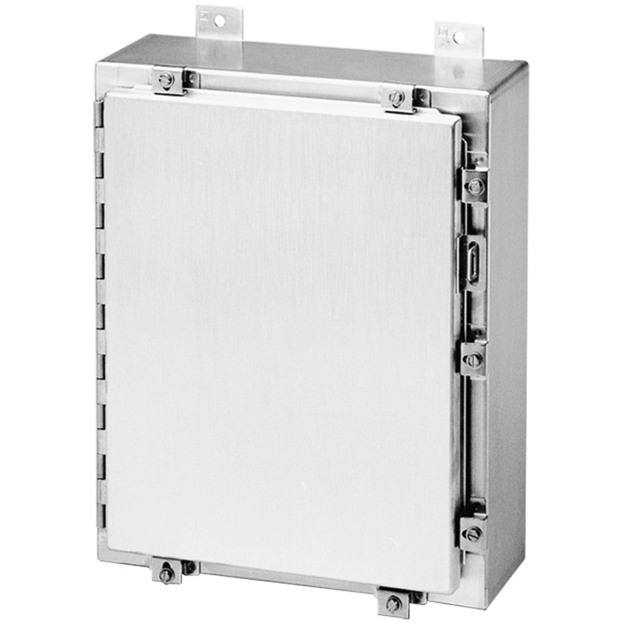 Type 4X Enclosure, Aluminum, Continuous Hinge Cover with Clamps, 20 H x 20 W x 6 in. D