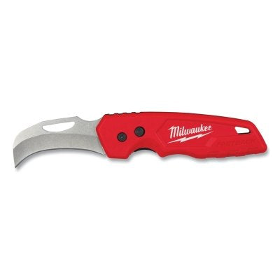 Fastback Hawkbill Folding Knife, 7 in L, Stainless Steel Blade, Red
