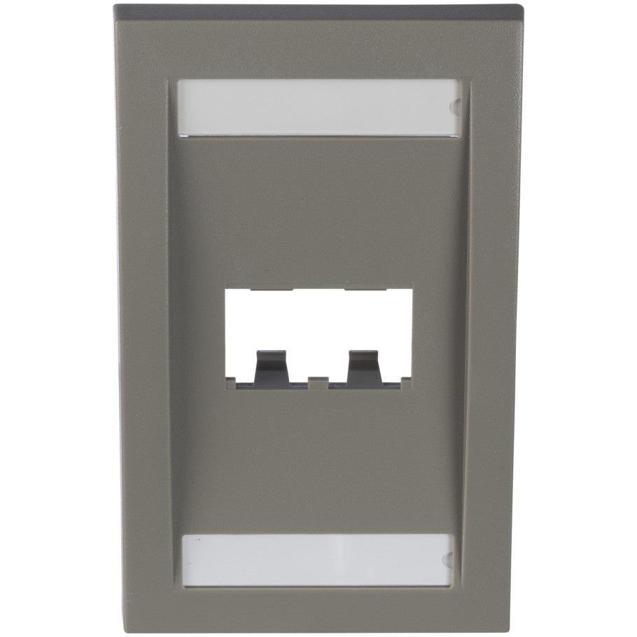 Mini-Com Executive Series Faceplate, 1 Gang, 2-Port, International Grey