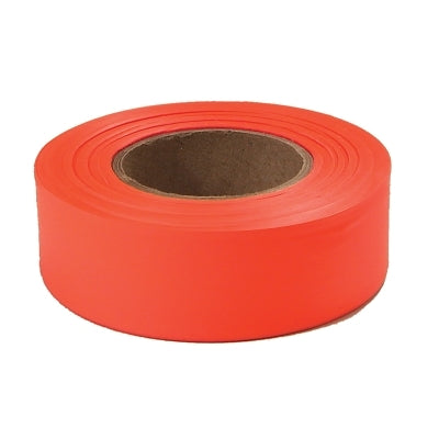 Flagging Tape, 1 in x 200 ft, Orange Fluorescent