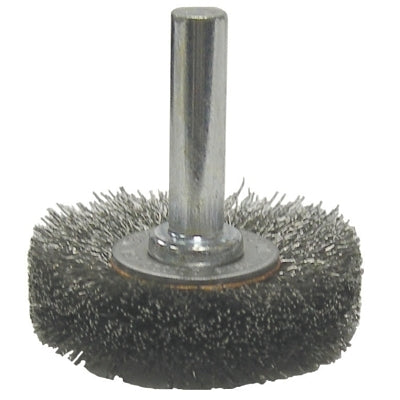Crimped Wire Radial Wheel Brush, 2 in D, .0118 Steel Wire