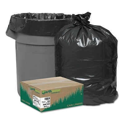 Recycled Can Liners, 56gal, 2mil, 43 x 47, Black