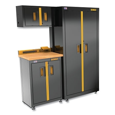 Storage Suite, 4 Pc, 63 in W, 2-Door Base Cabinet, Wood Top