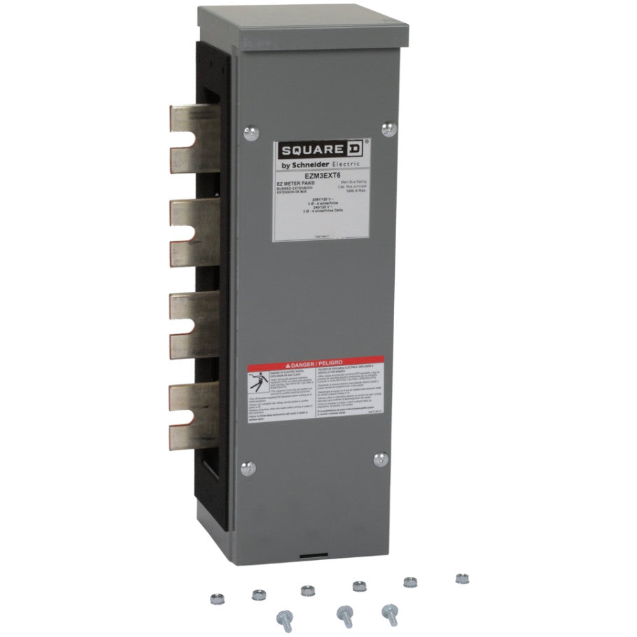 EZ Meter Pak 1200A Bus Extension, Indoor/Outdoor Copper Bus