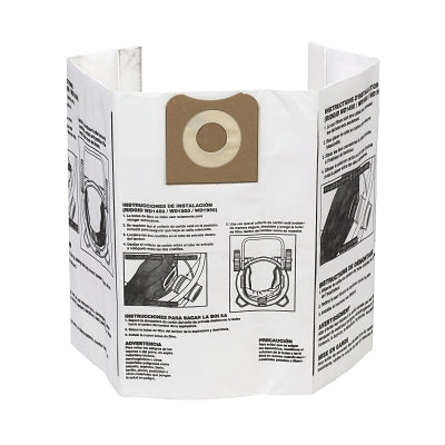 High-Efficiency Dust Bag, Filter Bag, Used with Ridgid Wet/Dry Vacs 12 gal to 16 gal