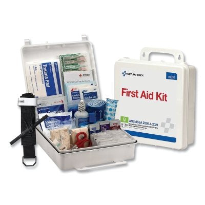 50 Person ANSI B First Aid Kit, General Purpose/ Industrial/ Workplace, Plastic, Portable; Wall Mount