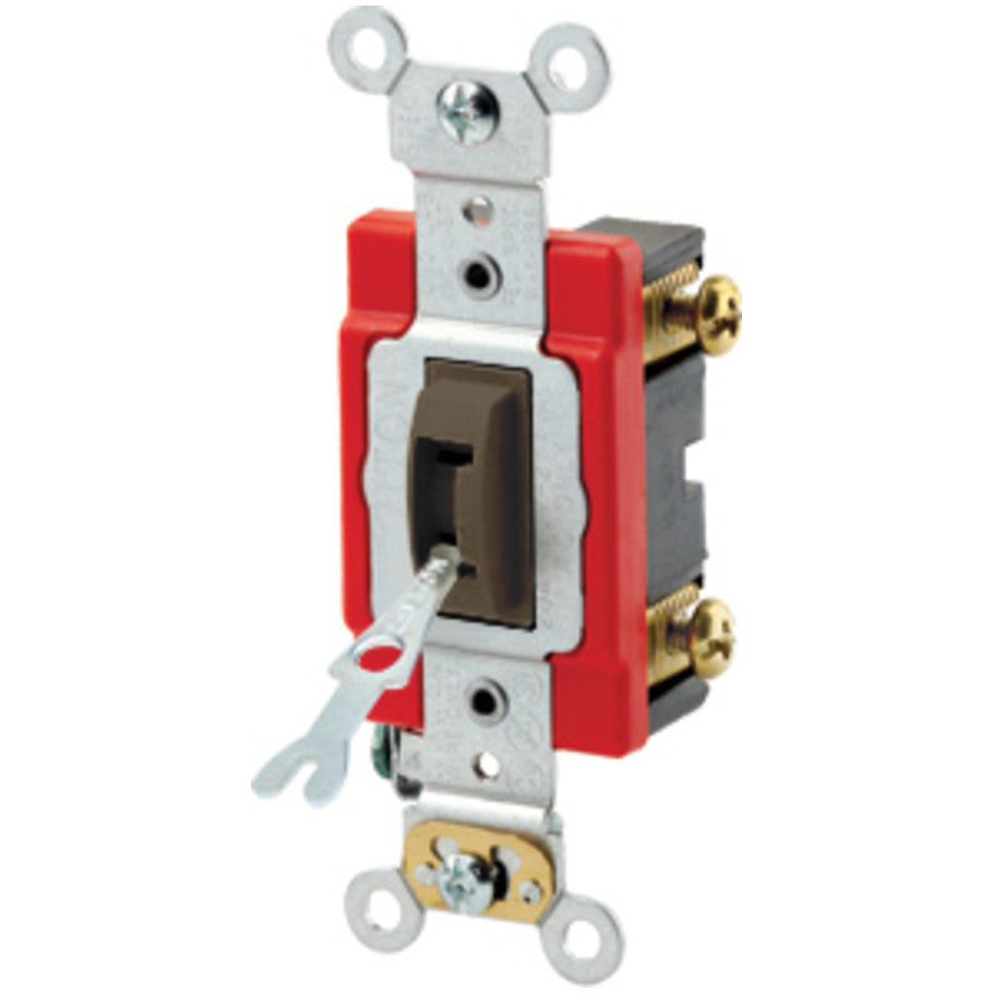 20A Extra Heavy Duty Industrial 1 Pole Locking AC Quiet Switch, Brown
