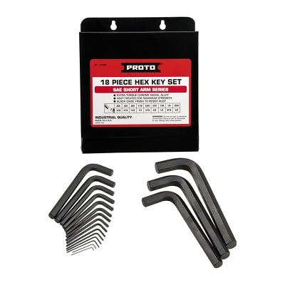 Hex Key Set, 18 Pc, SAE, 2.30 in to 7 in Length