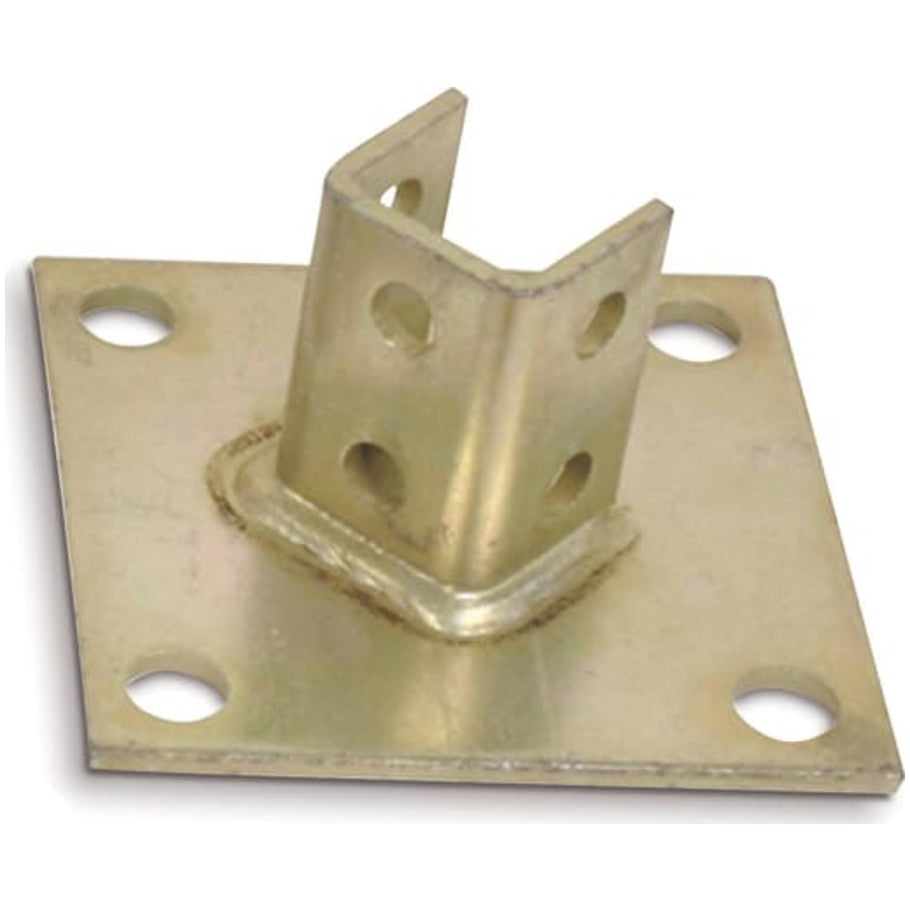 Post Base Connector, Galv-Krom Finish, 3-16 in.