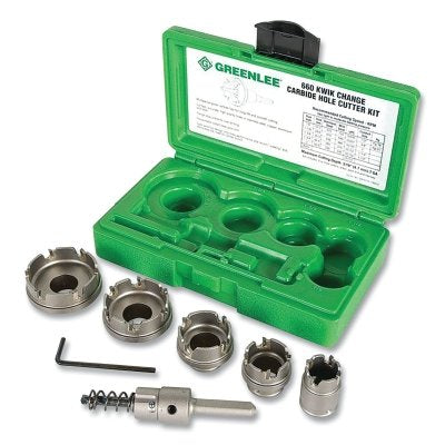 Kwik Change Hole Cutter Kit, Carbide-Tipped, 7/8 in to 2 in Cut dia