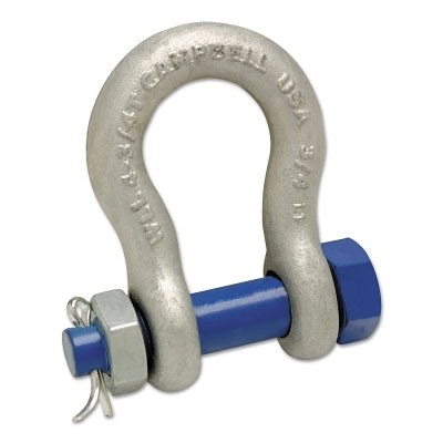 Anchor Shackle, C-999-G, Pin and Bolt, Galvanized, 1-1/16 in Opening, 5/8 in, 3-1/4 ton Working Load Limit
