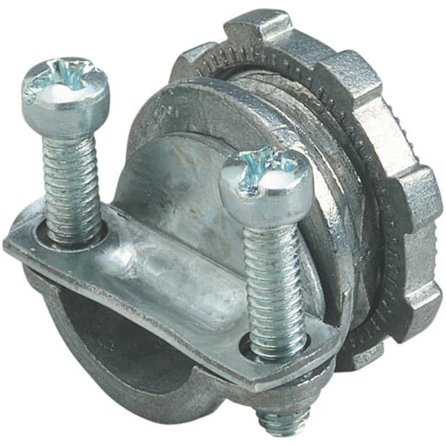 Steel City Clamp Cable Connector, Die Cast Zinc, for Non-Metallic Cable, 1 in.