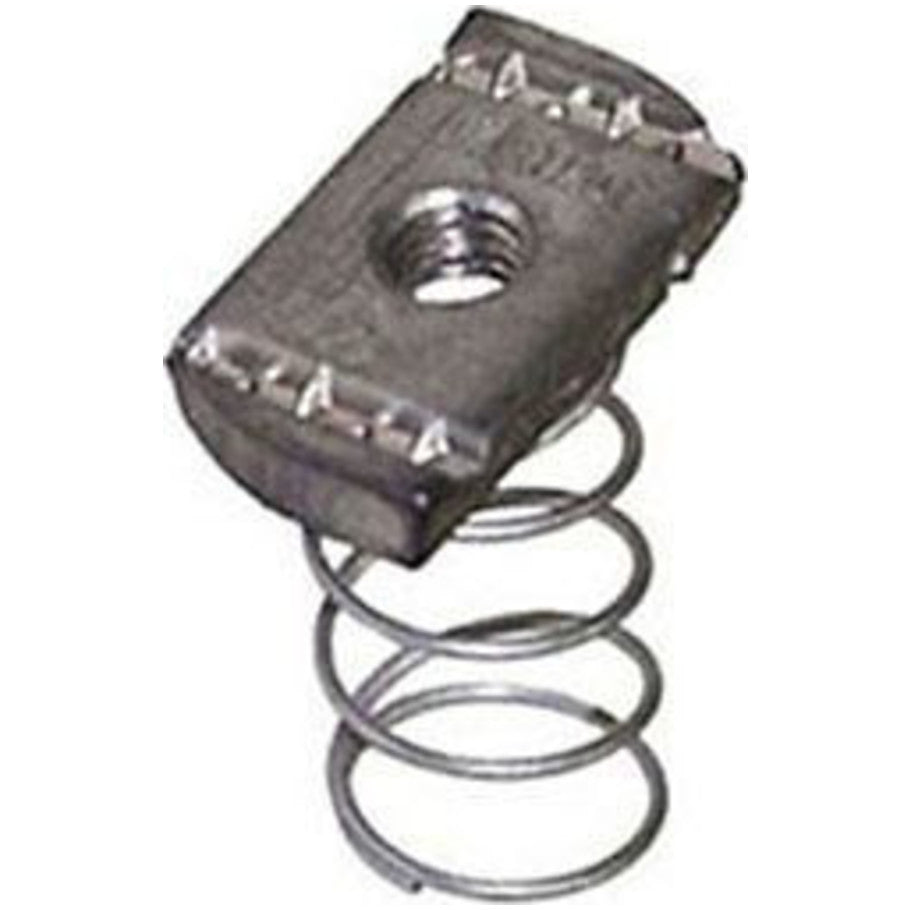Zinc Plated Steel Spring Nut,  10-32 Thread