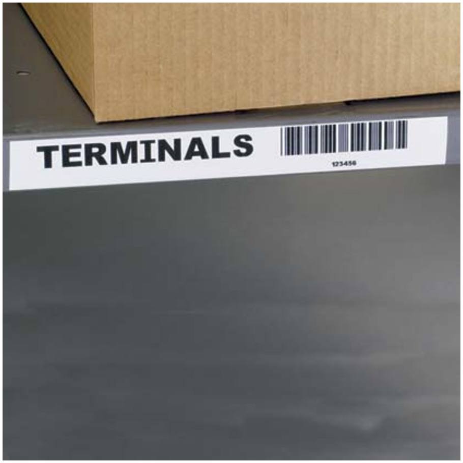 P1 T075X000VPC-BK Continuous Tape, Vinyl, White, Black, 0.75", PK1