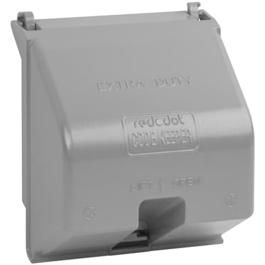 Code Keeper Weatherproof While-in-Use Cover, Extra-Duty, Die Cast Aluminum, Grey, 2-Gang, Vertical, 4-3/4 in. Deep