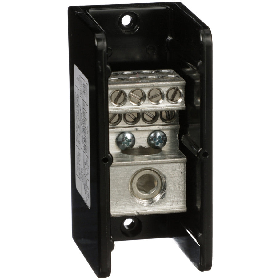 Power distribution block, Linergy, 1 pole, 1 line, 8 load, 335A Cu, 270A Al, 600V