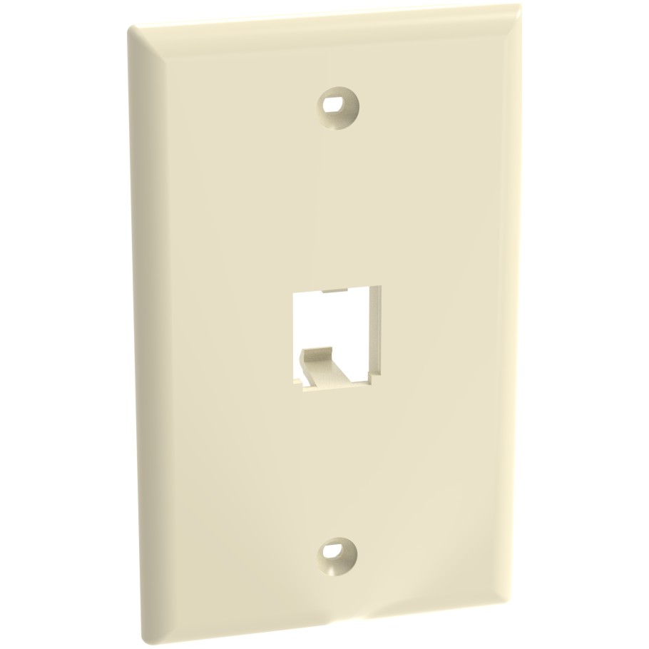 Mini-Com Classic Series, 1 Gang, Vertical Faceplate, 1-Port, Electric Ivory