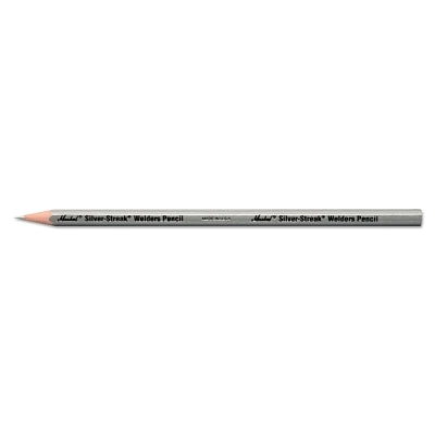 Silver-Streak and Red-Riter Welders Pencil, #2 Lead Grade, 4-5/8 in L, Silver